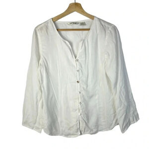 Orvis White Lightweight Outdoor Long Sleeve Button Down M